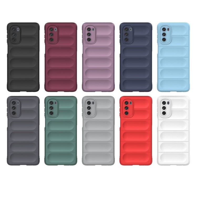 For Motorola Moto G62 5G Magic Shield TPU + Flannel Phone Case(Dark Blue) - Motorola Cases by PMC TechLife | Online Shopping South Africa | PMC TechLife | Buy Now Pay Later Mobicred