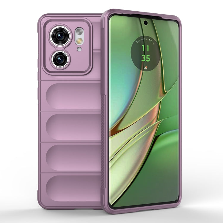 For Motorola Edge 40 5G Magic Shield TPU + Flannel Phone Case(Purple) - Motorola Cases by PMC TechLife | Online Shopping South Africa | PMC TechLife | Buy Now Pay Later Mobicred