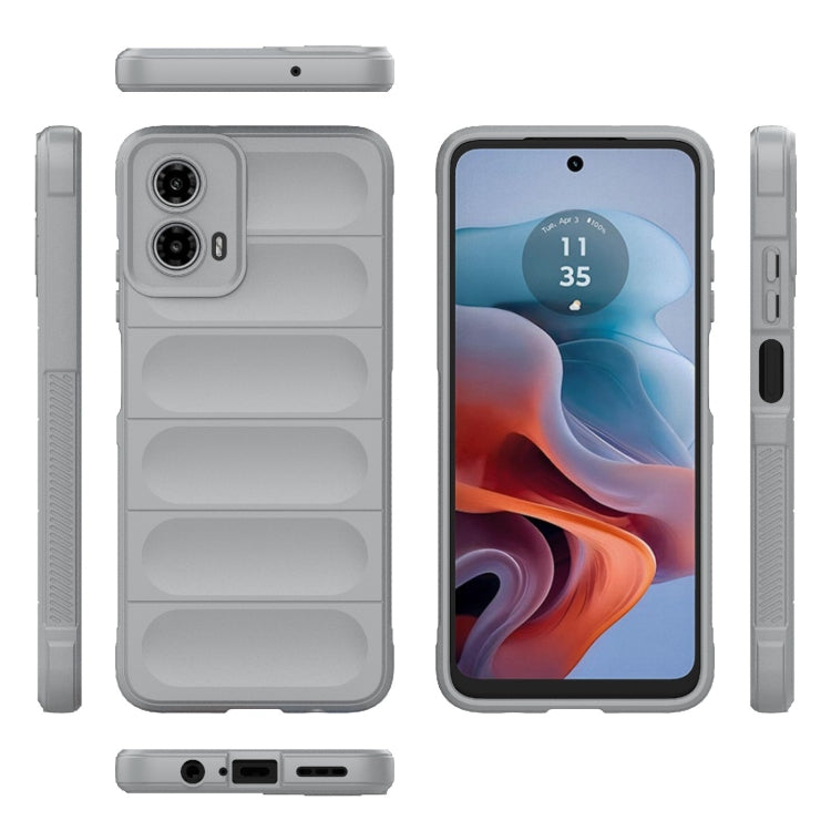 For Motorola Moto G34 5G Magic Shield TPU + Flannel Phone Case(Grey) - Motorola Cases by PMC TechLife | Online Shopping South Africa | PMC TechLife | Buy Now Pay Later Mobicred