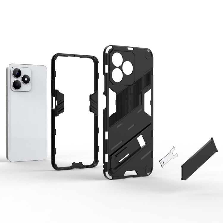 For Realme C53 4G Punk Armor 2 in 1 PC + TPU Phone Case with Holder(Green) - Realme Cases by PMC TechLife | Online Shopping South Africa | PMC TechLife | Buy Now Pay Later Mobicred