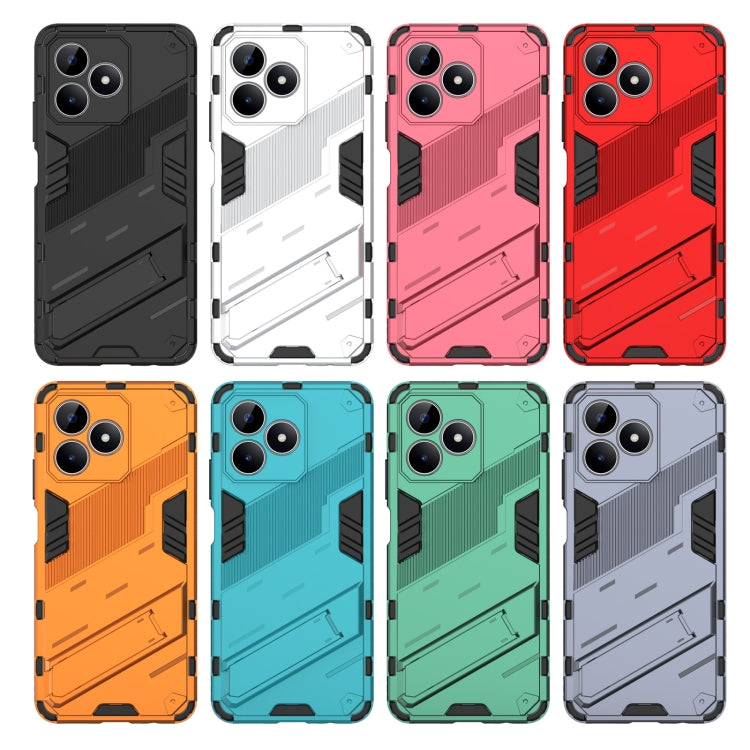 For Realme C53 4G Punk Armor 2 in 1 PC + TPU Phone Case with Holder(Blue) - Realme Cases by PMC TechLife | Online Shopping South Africa | PMC TechLife | Buy Now Pay Later Mobicred