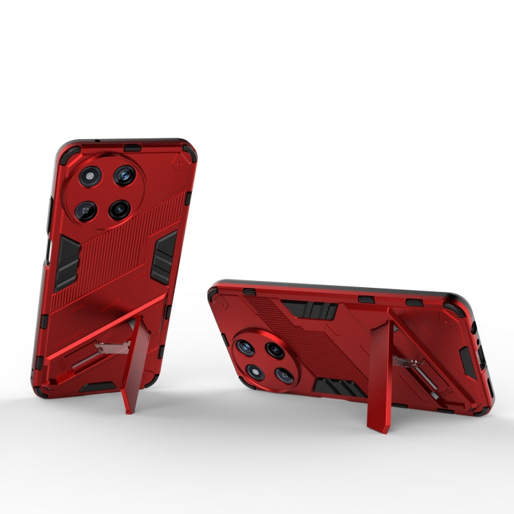 For Realme 11 4G Global Punk Armor 2 in 1 PC + TPU Phone Case with Holder(Red) - free shipping - PMC TechLife - Order now!