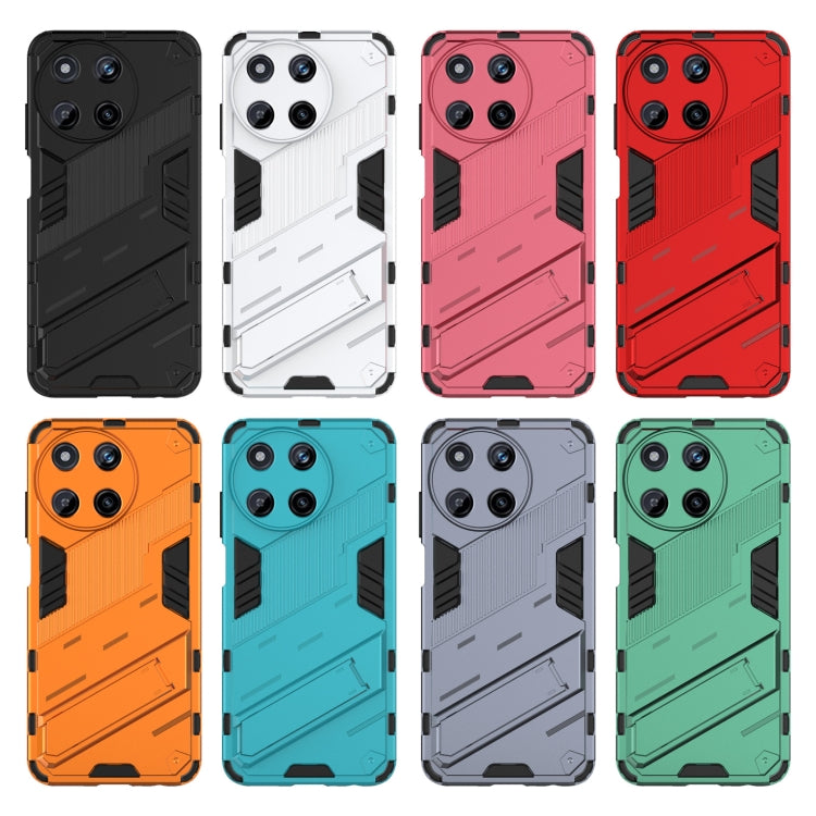 For Realme 11 4G Global Punk Armor 2 in 1 PC + TPU Phone Case with Holder(White) - Realme Cases by PMC TechLife | Online Shopping South Africa | PMC TechLife | Buy Now Pay Later Mobicred