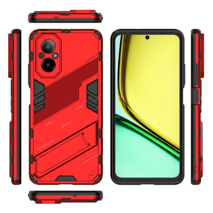 For Realme C67 4G Global Punk Armor 2 in 1 PC + TPU Phone Case with Holder(Red) - Realme Cases by PMC Jewellery | Online Shopping South Africa | PMC Jewellery | Buy Now Pay Later Mobicred