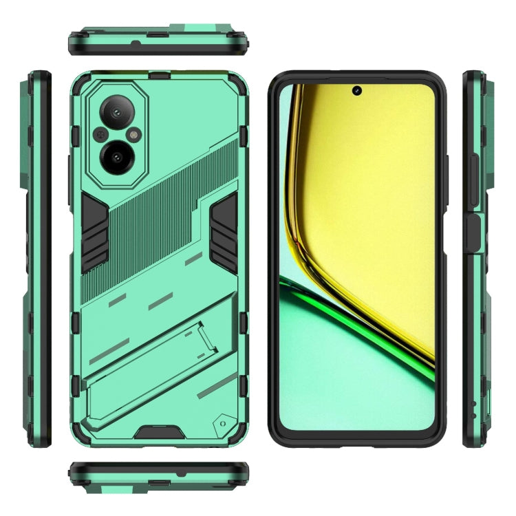 For Realme C67 4G Global Punk Armor 2 in 1 PC + TPU Phone Case with Holder(Green) - Realme Cases by PMC Jewellery | Online Shopping South Africa | PMC Jewellery | Buy Now Pay Later Mobicred