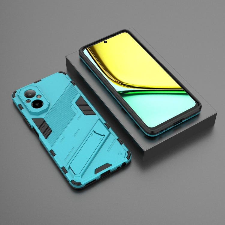 For Realme C67 4G Global Punk Armor 2 in 1 PC + TPU Phone Case with Holder(Blue) - Realme Cases by PMC TechLife | Online Shopping South Africa | PMC TechLife | Buy Now Pay Later Mobicred