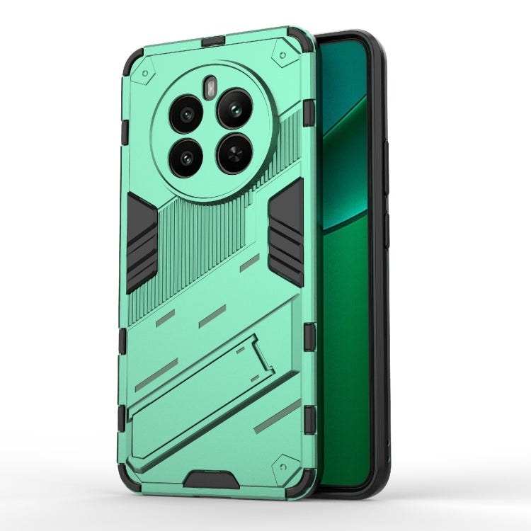For Realme 12+ 5G Global Punk Armor 2 in 1 PC + TPU Phone Case with Holder(Green) - Realme Cases by PMC TechLife | Online Shopping South Africa | PMC TechLife | Buy Now Pay Later Mobicred