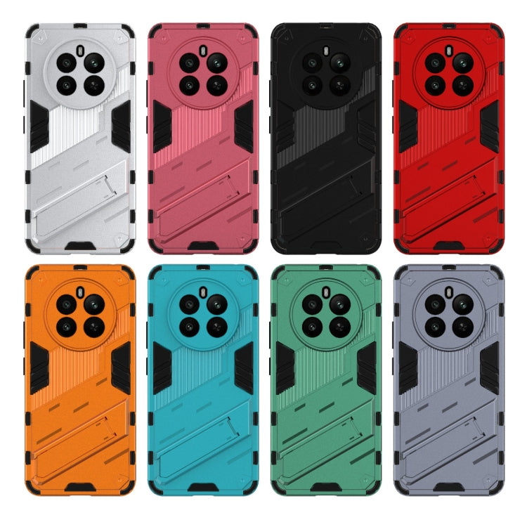 For Realme 12+ 5G Global Punk Armor 2 in 1 PC + TPU Phone Case with Holder(Green) - Realme Cases by PMC TechLife | Online Shopping South Africa | PMC TechLife | Buy Now Pay Later Mobicred