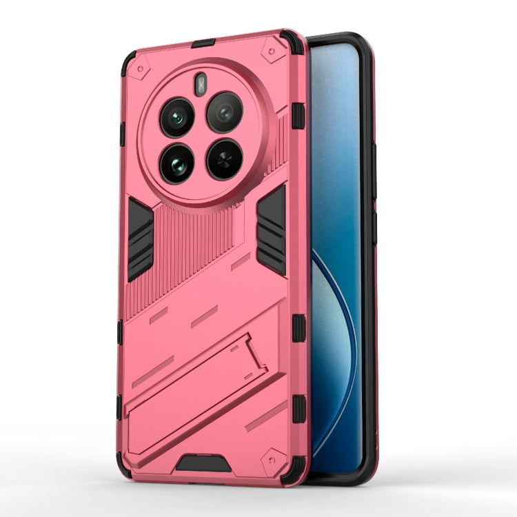 For Realme 12 Pro 5G Global Punk Armor 2 in 1 PC + TPU Phone Case with Holder(Light Red) - Realme Cases by PMC TechLife | Online Shopping South Africa | PMC TechLife | Buy Now Pay Later Mobicred