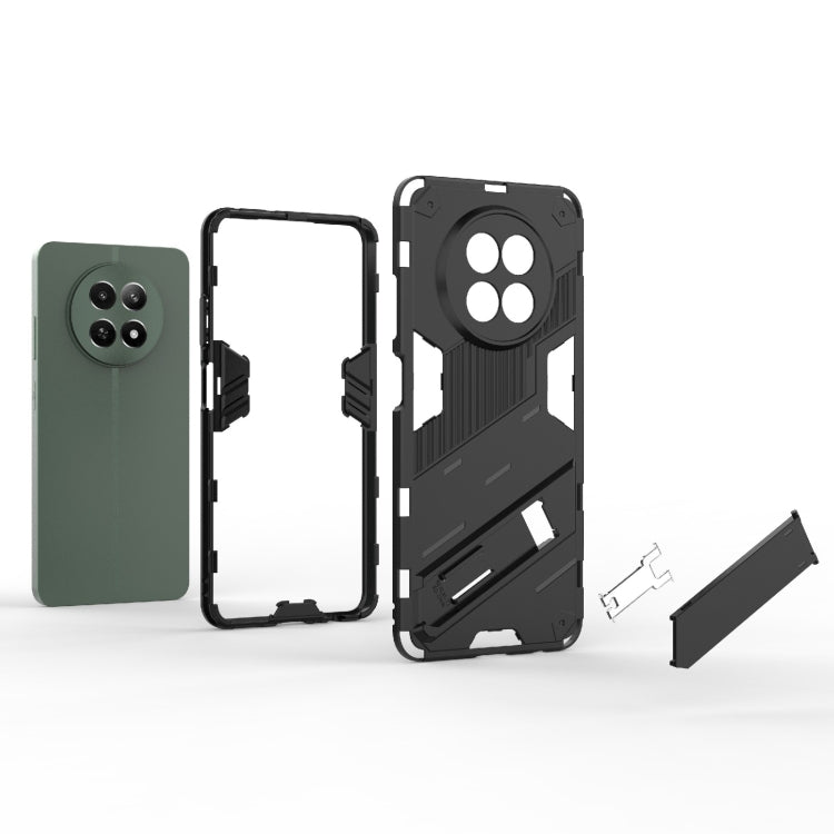 For Realme 12 5G Global Punk Armor 2 in 1 PC + TPU Phone Case with Holder(Black) - Realme Cases by PMC TechLife | Online Shopping South Africa | PMC TechLife | Buy Now Pay Later Mobicred