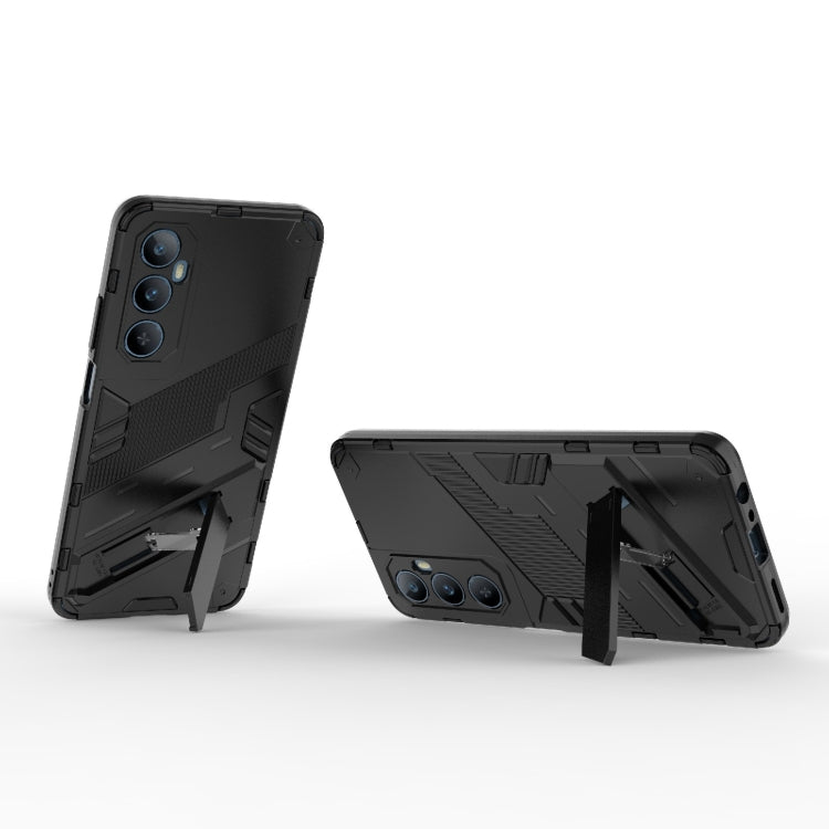For Realme C65 4G Global Punk Armor 2 in 1 PC + TPU Phone Case with Holder(Black) - Realme Cases by PMC TechLife | Online Shopping South Africa | PMC TechLife | Buy Now Pay Later Mobicred