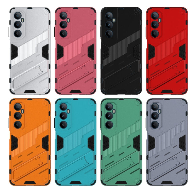 For Realme C65 4G Global Punk Armor 2 in 1 PC + TPU Phone Case with Holder(Green) - Realme Cases by PMC TechLife | Online Shopping South Africa | PMC TechLife | Buy Now Pay Later Mobicred