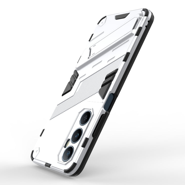For Realme C65 4G Global Punk Armor 2 in 1 PC + TPU Phone Case with Holder(White) - Realme Cases by PMC TechLife | Online Shopping South Africa | PMC TechLife | Buy Now Pay Later Mobicred