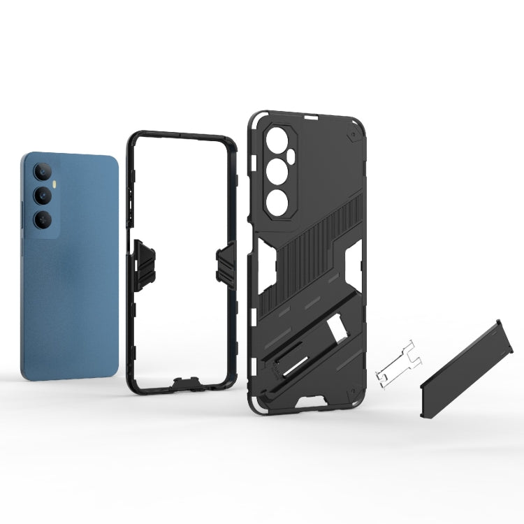 For Realme C65 4G Global Punk Armor 2 in 1 PC + TPU Phone Case with Holder(Blue) - Realme Cases by PMC TechLife | Online Shopping South Africa | PMC TechLife | Buy Now Pay Later Mobicred