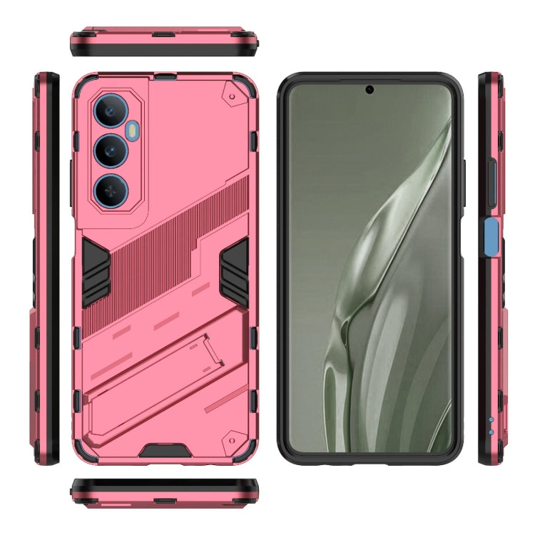 For Realme C65 4G Global Punk Armor 2 in 1 PC + TPU Phone Case with Holder(Light Red) - Realme Cases by PMC Jewellery | Online Shopping South Africa | PMC Jewellery | Buy Now Pay Later Mobicred