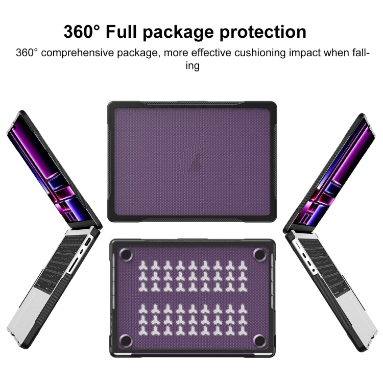 For MacBook Pro 14.2 inch 2023 / 2021 Dot Translucent Laptop Protective Case(Transparent Purple) - MacBook Pro Cases by PMC Jewellery | Online Shopping South Africa | PMC Jewellery | Buy Now Pay Later Mobicred