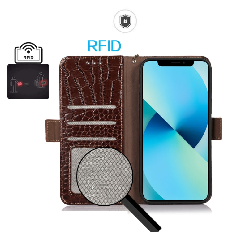 For Nokia G42 5G Crocodile Top Layer Cowhide Leather Phone Case(Brown) - Nokia Cases by PMC TechLife | Online Shopping South Africa | PMC TechLife | Buy Now Pay Later Mobicred
