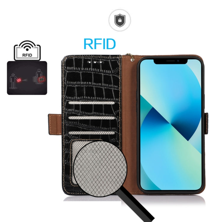 For OnePlus Ace 3 / 12R Crocodile Top Layer Cowhide Leather Phone Case(Black) - OnePlus Cases by PMC TechLife | Online Shopping South Africa | PMC TechLife | Buy Now Pay Later Mobicred
