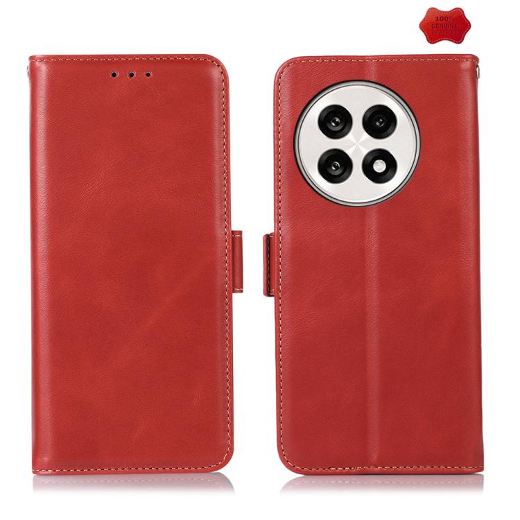 For OnePlus Ace 5 Pro / Ace 5 Magnetic Crazy Horse Texture Genuine Leather RFID Phone Case(Red) - OnePlus Cases by PMC TechLife | Online Shopping South Africa | PMC TechLife | Buy Now Pay Later Mobicred