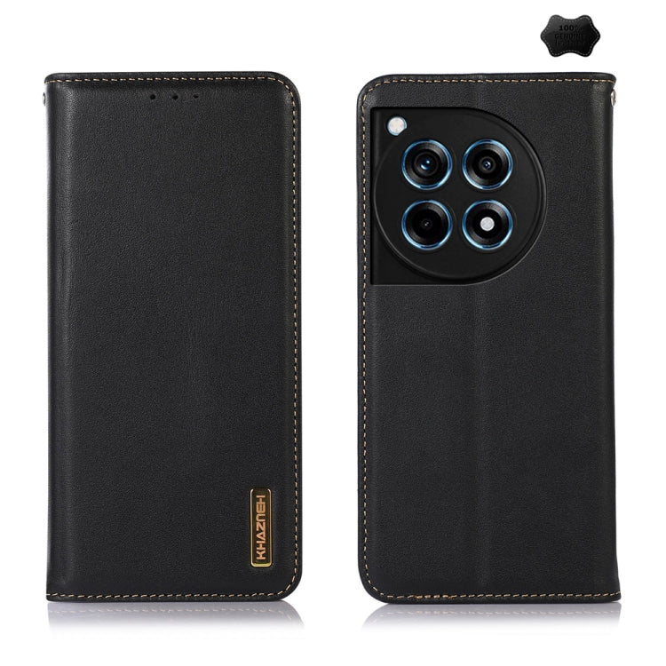 For OnePlus Ace 3 / 12R KHAZNEH Nappa Top Layer Cowhide Leather Phone Case(Black) - OnePlus Cases by PMC TechLife | Online Shopping South Africa | PMC TechLife | Buy Now Pay Later Mobicred