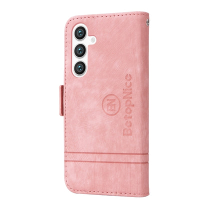 For Samsung Galaxy S24 BETOPNICE Dual-side Buckle Leather Phone Case(Pink) - Galaxy Phone Cases by BETOPNICE | Online Shopping South Africa | PMC Jewellery | Buy Now Pay Later Mobicred