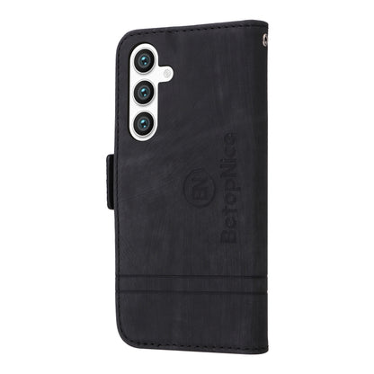 For Samsung Galaxy S24 BETOPNICE Dual-side Buckle Leather Phone Case(Black) - Galaxy Phone Cases by BETOPNICE | Online Shopping South Africa | PMC Jewellery | Buy Now Pay Later Mobicred