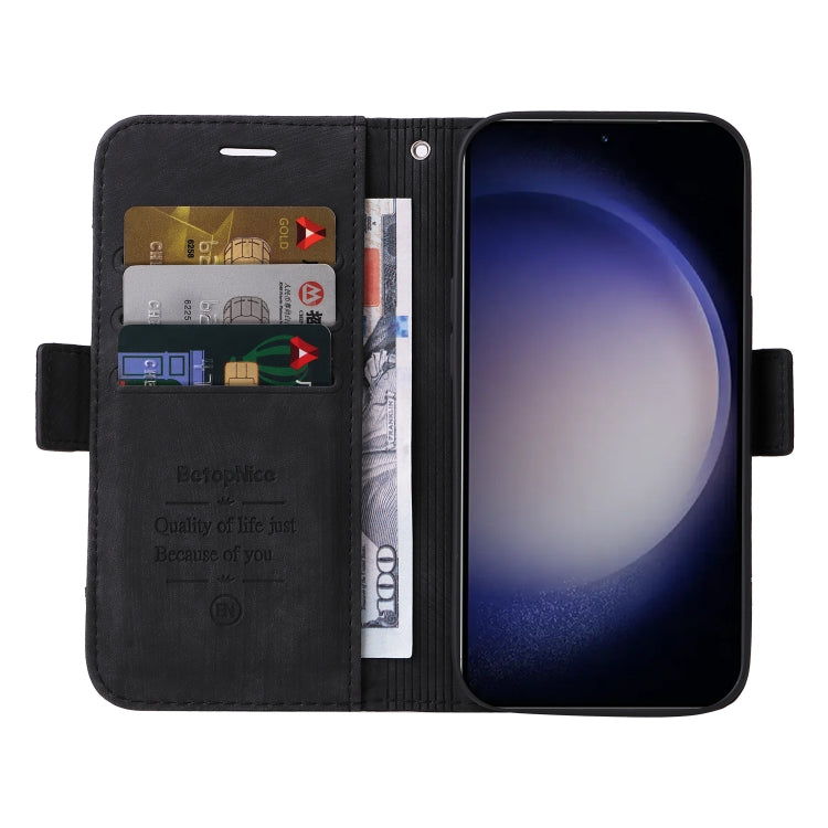 For Samsung Galaxy S24+ BETOPNICE Dual-side Buckle Leather Phone Case(Black) - Galaxy Phone Cases by BETOPNICE | Online Shopping South Africa | PMC Jewellery | Buy Now Pay Later Mobicred