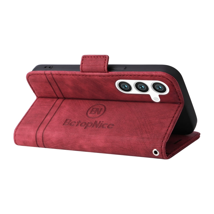 For Samsung Galaxy S24+ BETOPNICE Dual-side Buckle Leather Phone Case(Red) - free shipping - PMC Jewellery - Order now!