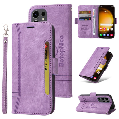 For Samsung Galaxy S24 Ultra BETOPNICE Dual-side Buckle Leather Phone Case(Purple) - Galaxy Phone Cases by BETOPNICE | Online Shopping South Africa | PMC Jewellery | Buy Now Pay Later Mobicred