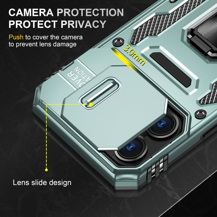 For iPhone 16 Pro Max Armor PC + TPU Camera Shield Phone Case(Alpine Green) - iPhone 16 Pro Max Cases by PMC TechLife | Online Shopping South Africa | PMC TechLife | Buy Now Pay Later Mobicred