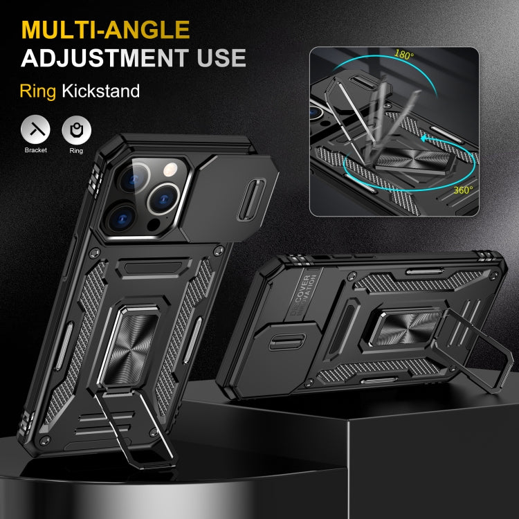 For iPhone 16 Pro Armor PC + TPU Camera Shield Phone Case(Black) - iPhone 16 Pro Cases by PMC Jewellery | Online Shopping South Africa | PMC Jewellery | Buy Now Pay Later Mobicred