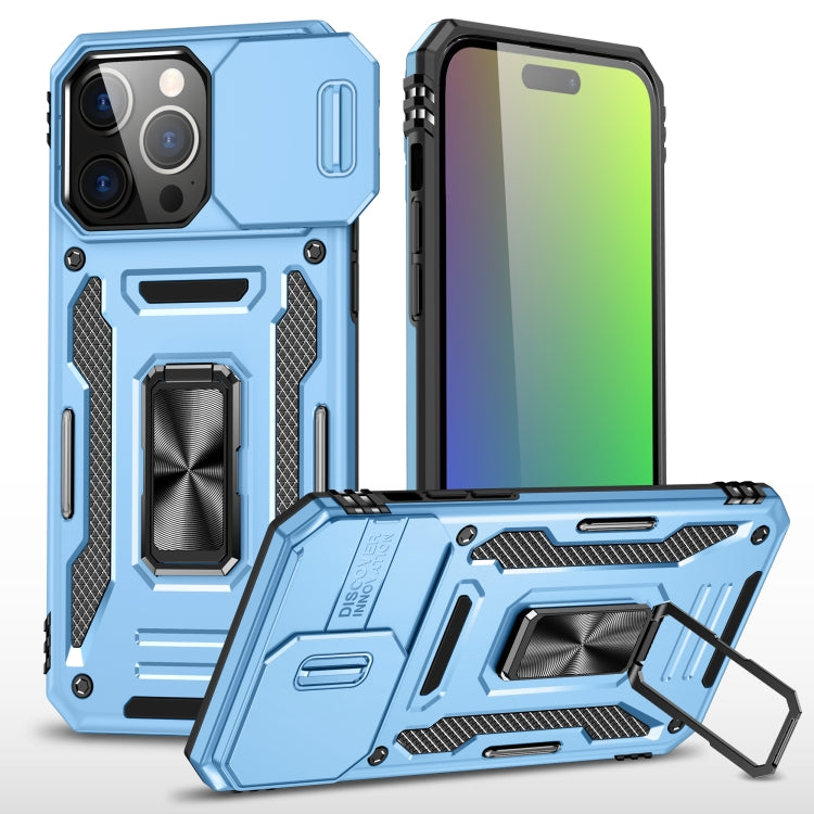 For iPhone 16 Pro Armor PC + TPU Camera Shield Phone Case(Light Blue) - iPhone 16 Pro Cases by PMC Jewellery | Online Shopping South Africa | PMC Jewellery | Buy Now Pay Later Mobicred