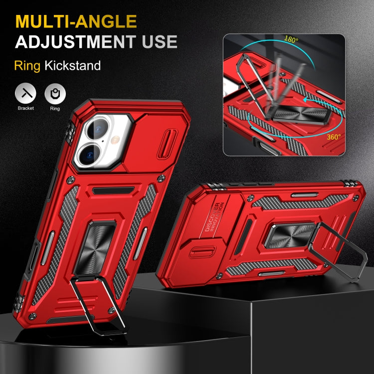 For iPhone 16 Plus Armor PC + TPU Camera Shield Phone Case(Red) - iPhone 16 Plus Cases by PMC Jewellery | Online Shopping South Africa | PMC Jewellery | Buy Now Pay Later Mobicred