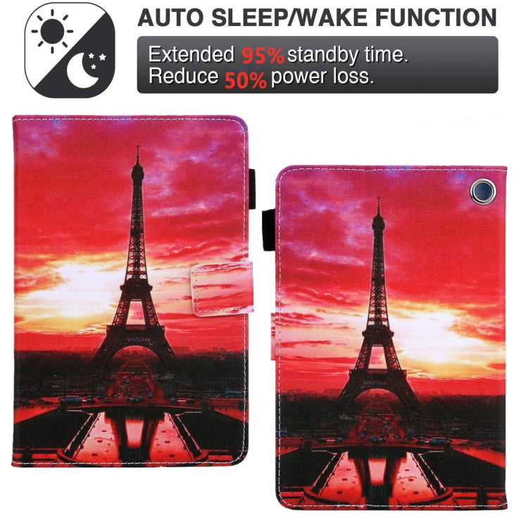 For Amazon Fire Max 11 2023 Colored Drawing Leather Smart Tablet Case(Evening Tower) - Amazon by PMC TechLife | Online Shopping South Africa | PMC TechLife | Buy Now Pay Later Mobicred