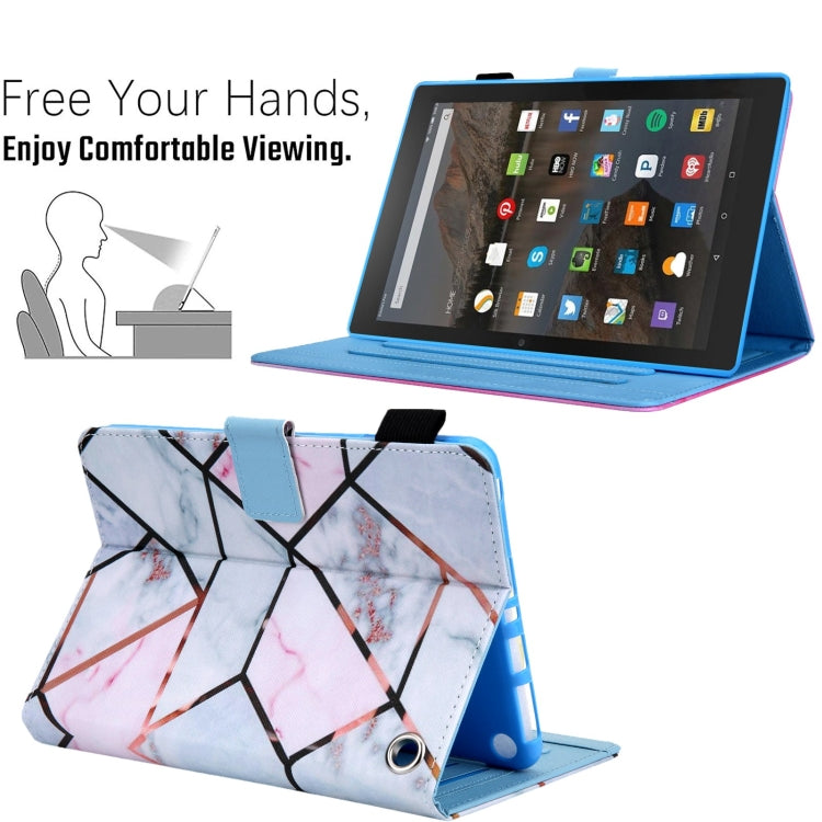 For Amazon Fire Max 11 2023 Colored Drawing Leather Smart Tablet Case(Grid) - Amazon by PMC TechLife | Online Shopping South Africa | PMC TechLife | Buy Now Pay Later Mobicred