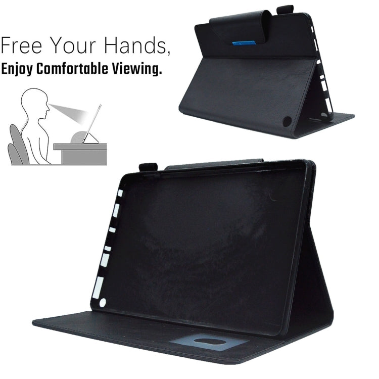 For Amazon Fire Max 11 2023 Suede Cross Texture Magnetic Clasp Leather Tablet Case(Black) - Amazon by PMC TechLife | Online Shopping South Africa | PMC TechLife | Buy Now Pay Later Mobicred