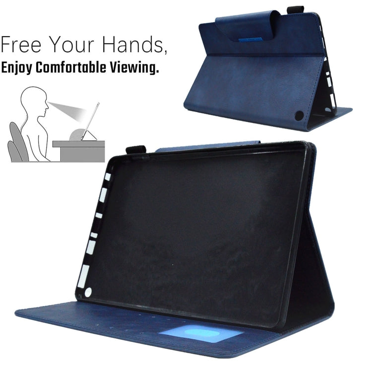For Amazon Fire Max 11 2023 Suede Cross Texture Magnetic Clasp Leather Tablet Case(Blue) - Amazon by PMC TechLife | Online Shopping South Africa | PMC TechLife | Buy Now Pay Later Mobicred