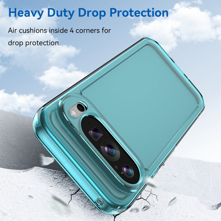 For Google Pixel 9 Candy Series TPU Phone Case(Transparent Blue) - Google Cases by PMC Jewellery | Online Shopping South Africa | PMC Jewellery | Buy Now Pay Later Mobicred