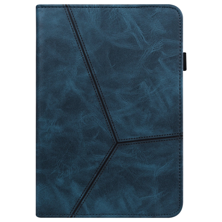For Amazon Fire Max 11 Embossed Striped Leather Tablet Case(Blue) - Amazon by PMC TechLife | Online Shopping South Africa | PMC TechLife | Buy Now Pay Later Mobicred