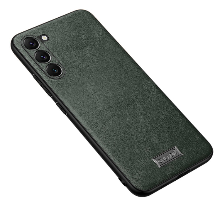 For Samsung Galaxy S24+ 5G SULADA Shockproof TPU + Handmade Leather Phone Case(Green) - Galaxy S24+ 5G Cases by SULADA | Online Shopping South Africa | PMC Jewellery | Buy Now Pay Later Mobicred