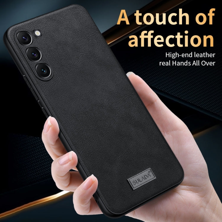 For Samsung Galaxy S23+ 5G SULADA Shockproof TPU Hybrid Handmade Leather Phone Case(Blue) - Galaxy S23+ 5G Cases by SULADA | Online Shopping South Africa | PMC TechLife | Buy Now Pay Later Mobicred