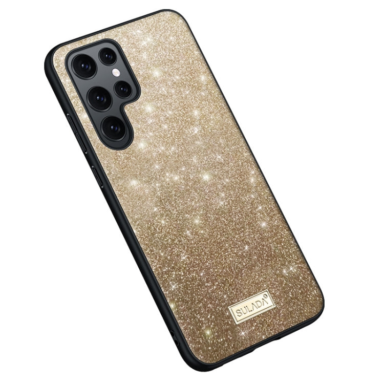 For Samsung Galaxy S24 Ultra 5G SULADA Glittery TPU Hybrid Handmade Leather Phone Case(Gold) - Galaxy S24 Ultra 5G Cases by SULADA | Online Shopping South Africa | PMC Jewellery | Buy Now Pay Later Mobicred