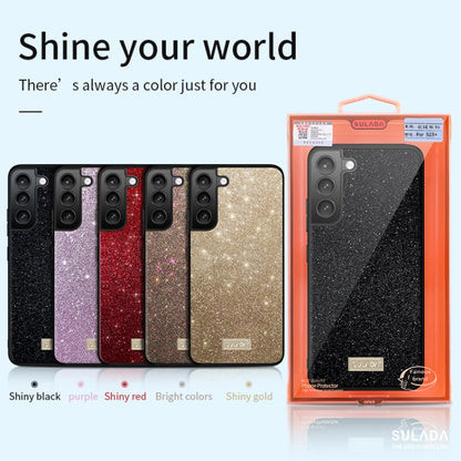 For Samsung Galaxy S24 Ultra 5G SULADA Glittery TPU Hybrid Handmade Leather Phone Case(Red) - Galaxy S24 Ultra 5G Cases by SULADA | Online Shopping South Africa | PMC Jewellery | Buy Now Pay Later Mobicred