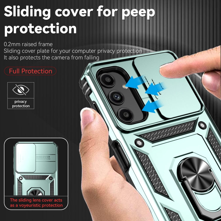 For Samsung Galaxy A24 Sliding Camshield Holder Phone Case(Dark Green) - Galaxy Phone Cases by PMC Jewellery | Online Shopping South Africa | PMC Jewellery