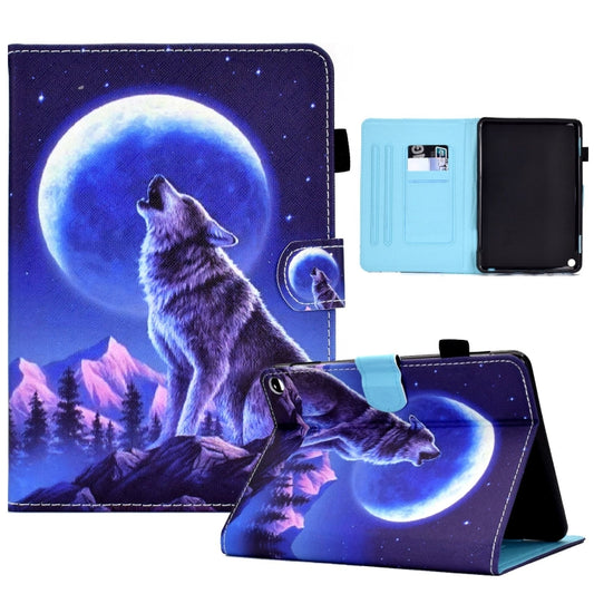 For Amazon Fire Max 11 2023 Colored Drawing Smart Leather Tablet Case(Night Wolf) - Amazon by PMC Jewellery | Online Shopping South Africa | PMC Jewellery | Buy Now Pay Later Mobicred