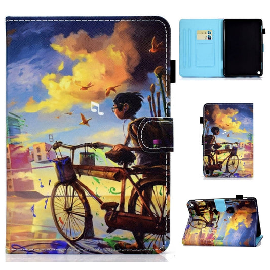 For Amazon Fire Max 11 2023 Colored Drawing Smart Leather Tablet Case(Bike Boy) - Amazon by PMC Jewellery | Online Shopping South Africa | PMC Jewellery | Buy Now Pay Later Mobicred