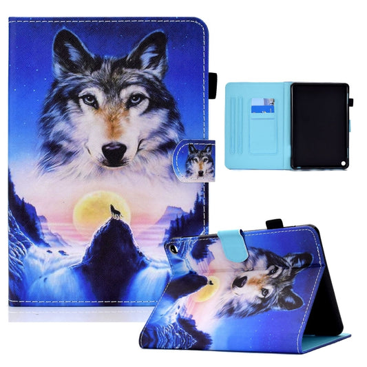 For Amazon Fire Max 11 2023 Colored Drawing Smart Leather Tablet Case(Wolf) - Amazon by PMC Jewellery | Online Shopping South Africa | PMC Jewellery | Buy Now Pay Later Mobicred