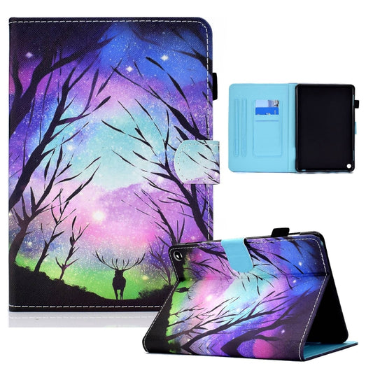 For Amazon Fire Max 11 2023 Colored Drawing Smart Leather Tablet Case(Starry Deer) - Amazon by PMC Jewellery | Online Shopping South Africa | PMC Jewellery | Buy Now Pay Later Mobicred