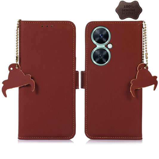 For Huawei Nova 11i / Maimang 20 5G / Enjoy 60 Pro Genuine Leather Magnetic RFID Leather Phone Case(Coffee) - Huawei Cases by PMC Jewellery | Online Shopping South Africa | PMC Jewellery | Buy Now Pay Later Mobicred