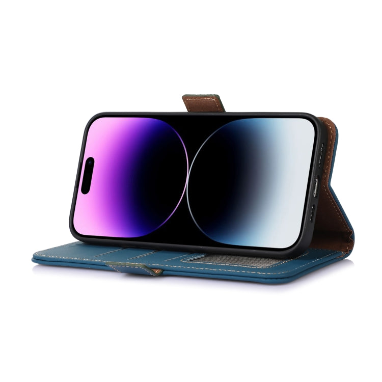 For Huawei Nova 11 Genuine Leather Magnetic RFID Leather Phone Case(Blue) - Huawei Cases by PMC TechLife | Online Shopping South Africa | PMC TechLife | Buy Now Pay Later Mobicred
